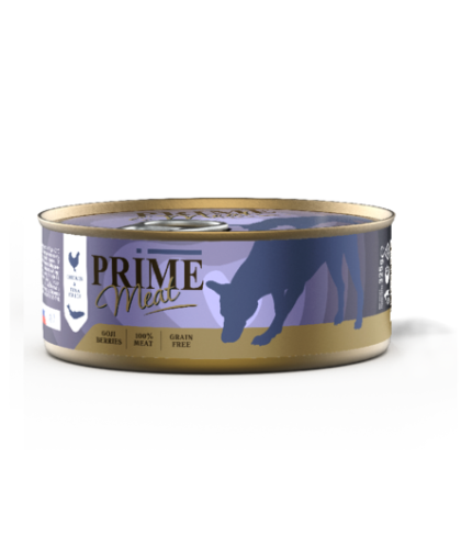  Прайм/Prime Meat  консервы корм для собак Курица с тунцом филе в желе  325гр*36