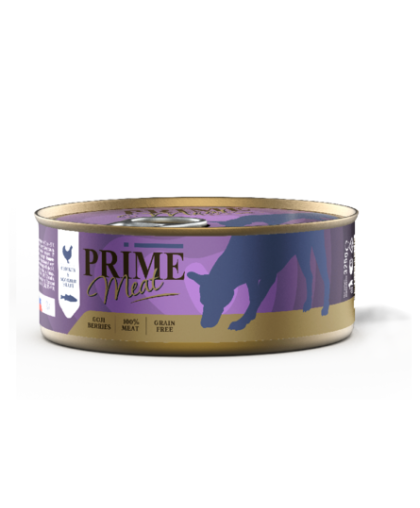  Прайм/Prime Meat  консервы корм для собак Курица со скумбрией филе в желе  325гр*36