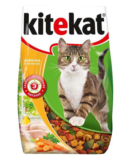  Китекет/Kitekat  800гр корм для кошек Курочка аппетит*10