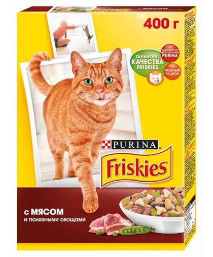  Фрискис/Friskies  400г корм для кошек мясо/ овощи*10