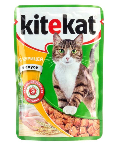  Китекет/Kitekat  85гр корм для кошек курица/соус*28 (пауч)