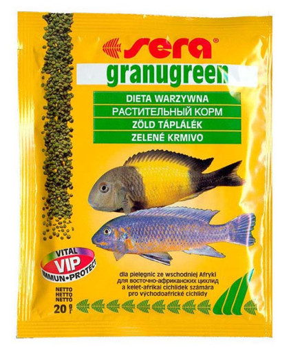  Sera Granugreen Nature корм для рыб цихлид гранулы  20гр